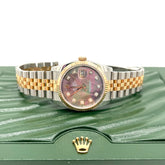 ROLEX Oyster Perpetual Datejust 36 Black Mother of Pearl Dial Stainless Steel and 18K Gold Jubilee Bracelet Automatic Watch Item No. 116231BKMDJ
